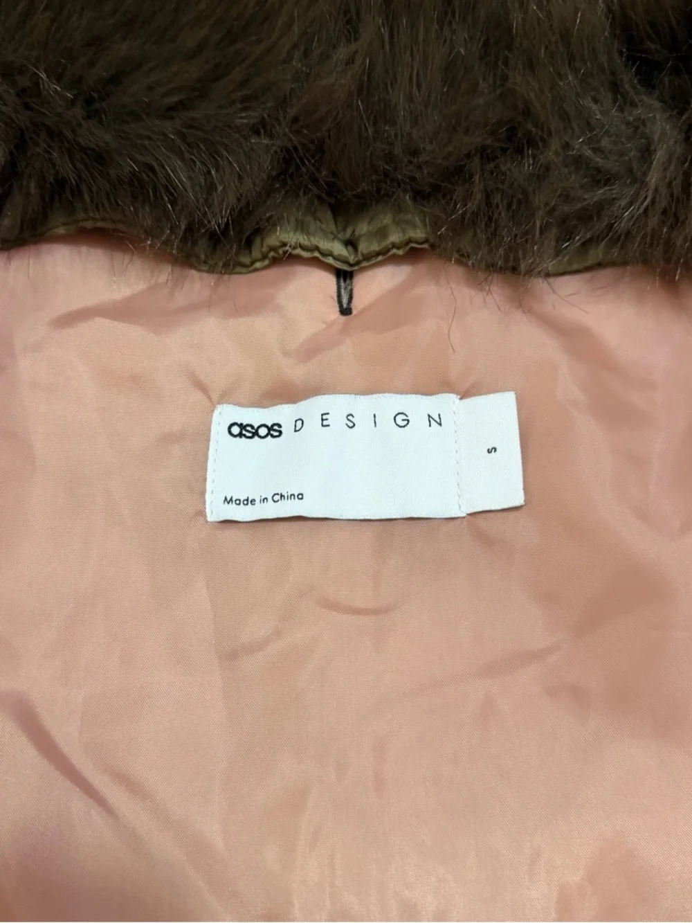 Asos Design Quilted Hybrid Teddy Collarless Jacket Mocha Women’s Size Small Chic - Picture 11 of 12